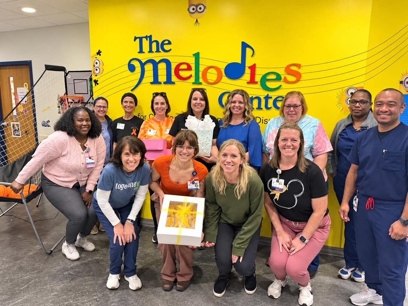 The Melodies Center care team receiving a Lucas' Army delivery