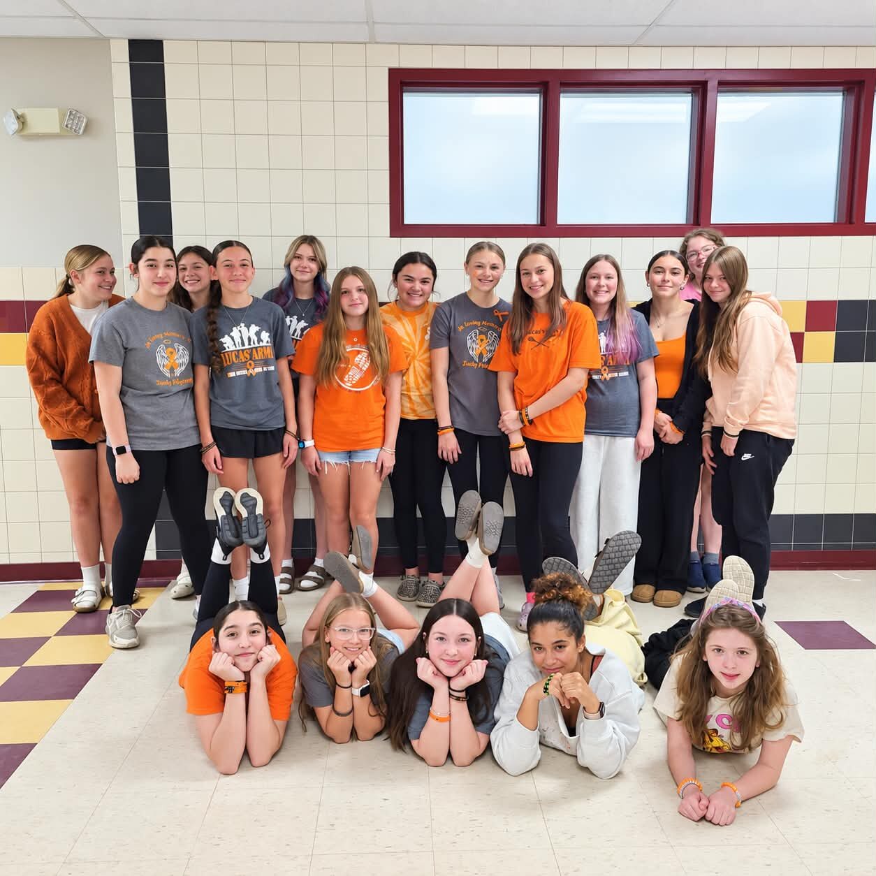 The Fonda-Fultonville cross country team wearing orange in support of Lucas' Army